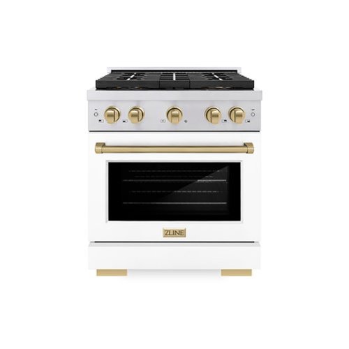 ZLINE - Autograph 30 in. 4.2 cu. ft. Freestanding Paramount Gas DuoPro Range with Champagne Bronze Accents - Black Matte