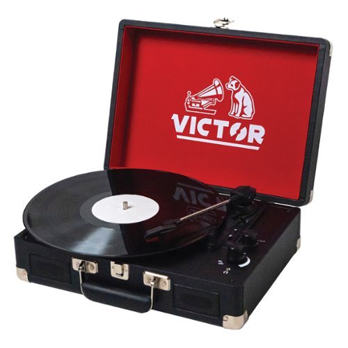 Victor 2 Watt Metro 3 Speed Belt Drive Manual Suitcase Turntable w