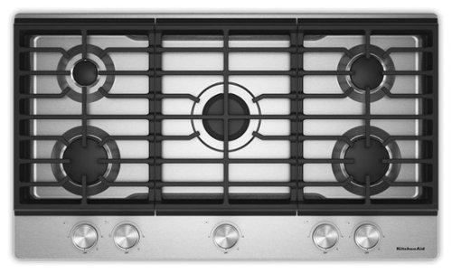 KitchenAid - 36" Gas Cooktop with 5 Versatile Burners - Stainless Steel-Front_Standard 