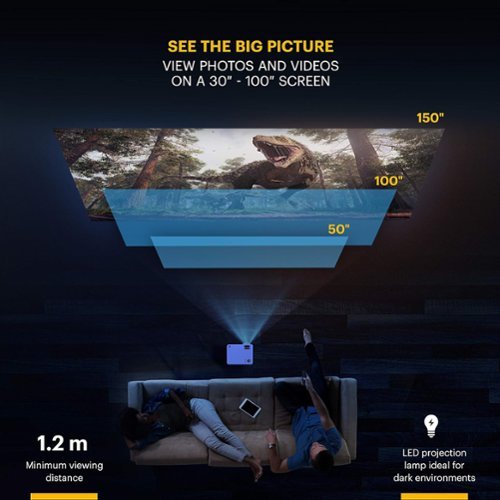 Kodak FLIK X7 Home Projector, 720p Portable Small Home Theater System w/1080p Compatibility & Bright Lumen LED Lamp - White WHERE TO BUY