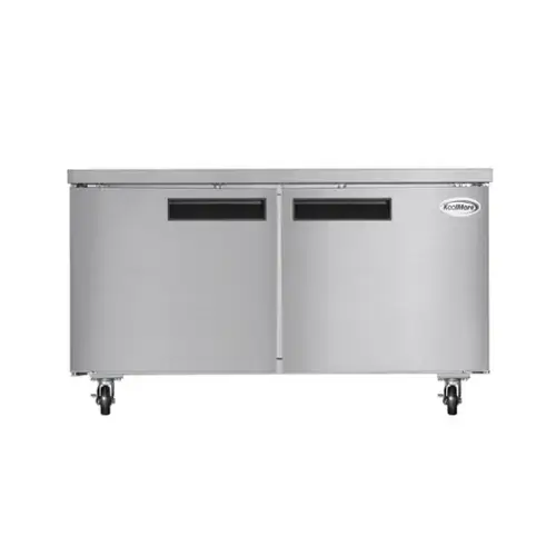 Front. Koolmore - 60 in. Two-Door Commercial Undercounter Freezer in Stainless Steel with Casters, ETL Listed (KM-UCF-15SS) - Stainless-Steel.