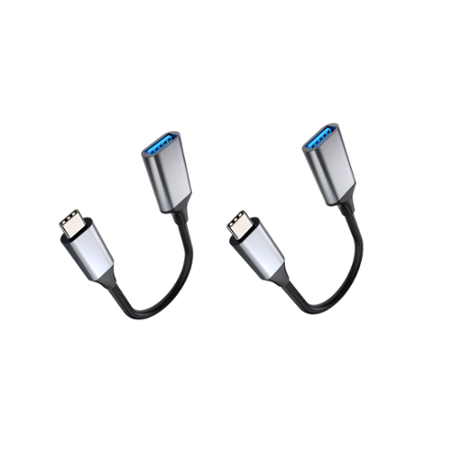 Qixxronics USB to USB C Adapter (2 Pack), Type C Male to USB A