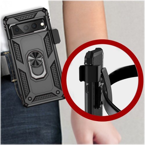 SaharaCase Military Kickstand Series with Belt Clip Case for Google Pixel 7 Pro - Black BUY IN EUROPE