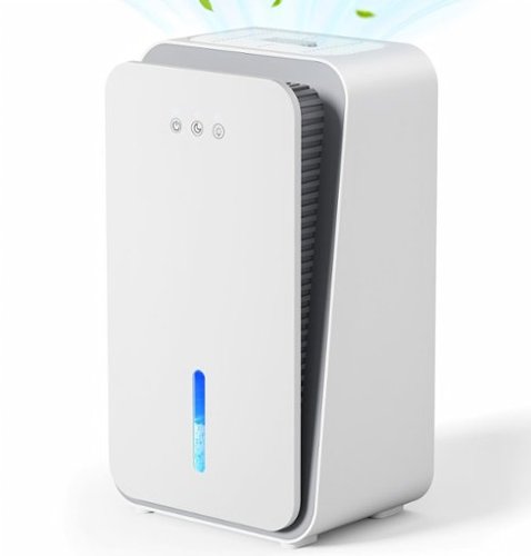 Teendow - Portable Dehumidifier for Basement & Home, Aromatherapy, 7-Color Ambient Lighting, Auto Shut-Off, Quiet Mode - White-Front_Standard 