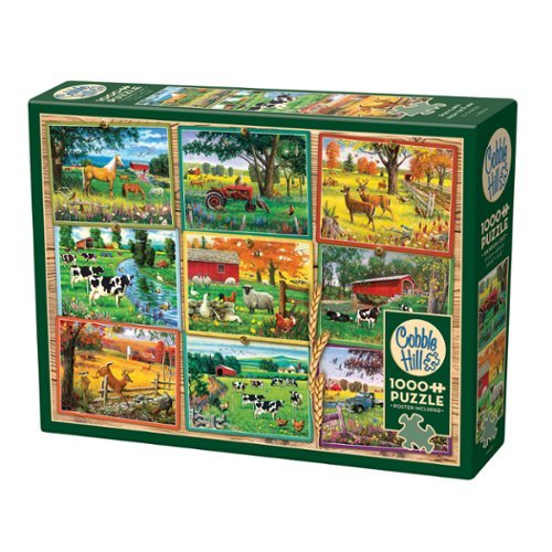 Outset Media - Outset Media: Cobble Hill 1000 Piece Puzzle: Postcards From the Farm - Reference Poster