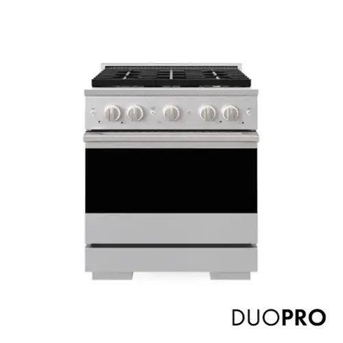 Front. ZLINE - 30 in. 4.2 cu. ft. Marino Freestanding Manual Clean Gas Range with 4 DuoPro Burners and Convection Gas Oven - Stainless Steel.