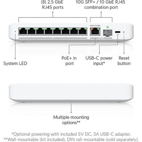 Ubiquiti Flex 2.5G 8 Port Managed Network Switch USW Flex 2.5G 8