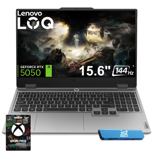 Lenovo - LOQ 15.6" Full HD Gaming Laptop - AMD Ryzen 5 220 - 16GB Memory - NVIDIA GeForce RTX 5050 - 512GB SSD - Luna Grey-Front_Standard 