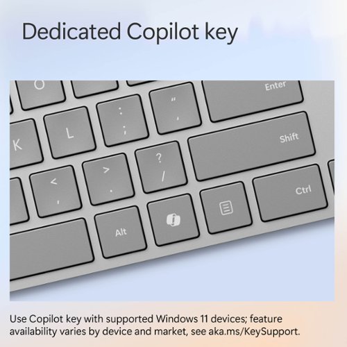 Microsoft Surface Keyboard (2nd Edition) - Full-size Wireless - Silver WORLDWIDE DELIVERY