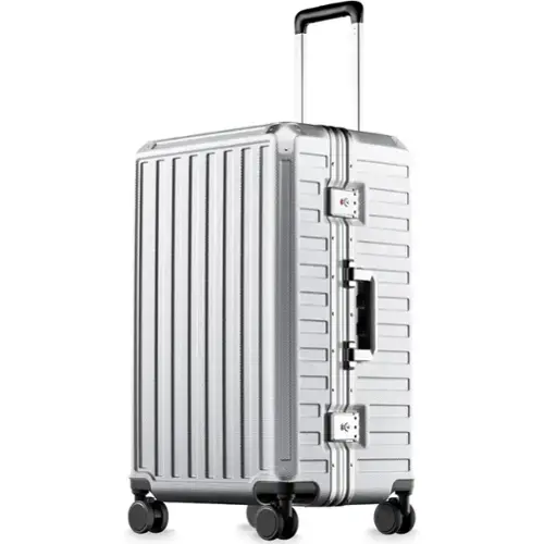 Front. LUGGEX - LUGGEX 24 Inch Hardside Zipperless PC Luggage 8010S Aluminum Frame - ZX-Core - silver.