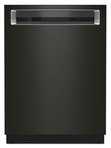"KitchenAid - 24"" Top Control Built-In Stainless Steel Tub Dishwasher with 3rd Rack, LED Interior Lighting, 44 dBA - Black Stainless Steel"