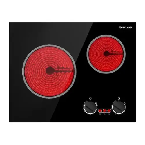 Front. GASLAND - 21 inches Built-In Radiant Electric Cooktop with 2 Elements and Mechanical Knob - Black.