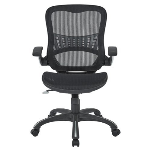Office Star Products - Mesh Seat and Back Manager’s Chair - Black-Front_Standard 