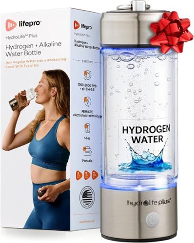 LifePro - Hydrogen Water Bottle Generator with Ionizer SPE PEM Technology for Daily Wellness 14oz - Glass-Front_Standard 