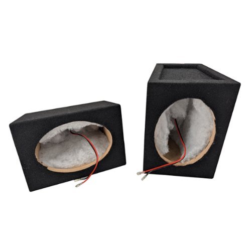 SDX Audio - 5"x7" Speaker Enclosure Pair w Internally Pre-Wired Fast-On Terminal - Black-Front_Standard 