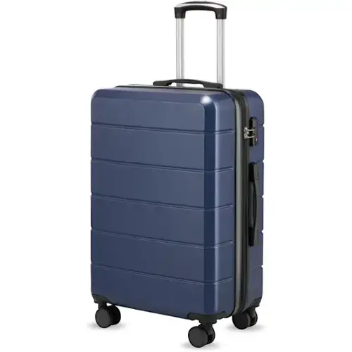 Front. LUGGEX - LUGGEX - 24 Inch Expandable Hardside Spinner Suitcase with TSA Lock - Lite-YY - Blue.