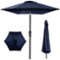 Best Choice Products - 10ft Outdoor Steel Market Patio Umbrella w/ Crank, Tilt Push Button, 6 Ribs - Navy Blue-Front_Standard