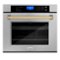 ZLINE - 30" Autograph Edition Single Wall Oven in Fingerprint Resistant and Champagne Bronze - Stainless Steel-Front_Standard