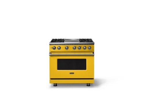 Viking - 36"W. 4 Burner Pro 5 Series 5.6 Cu. Ft. Freestanding Sealed Dual Fuel Convection Range/Griddle - Daffodil - Daffodil