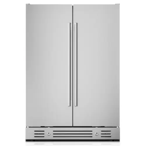 Front. Yeego - 24 inch  Outdoor Dual Zone Beverage & Wine Cooler , 60 Can+20 Bottle Stainless Steel Fridge, 34-65°F Temperature Control - Stainless Steel.