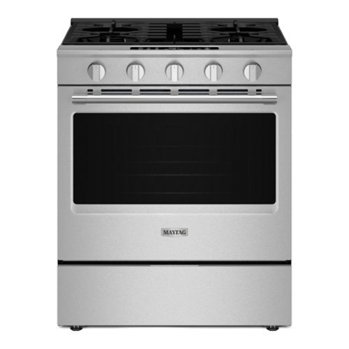 Maytag - 5.0 Cu. Ft. Slide-In Gas Range with Grill Mode and No Preheat Air Fry - Stainless Steel
