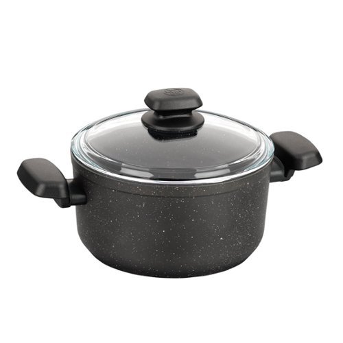 Korkmaz - Ornella 2 Piece 3 Liter Aluminum Nonstick Casserole Dish with Lid - Black-Front_Standard 