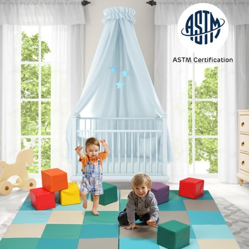 Costway 58'' Toddler Foam Play Mat Baby Folding Activity Floor Mat Home Daycare School - Multi-color GLOBAL SHIPPING