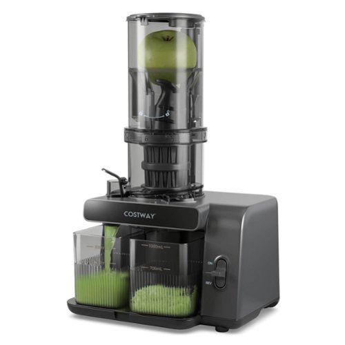 Costway - Cold Press Juicer Machine Professional Slow Masticating Juicer with Reverse Button - Gray-Front_Standard 