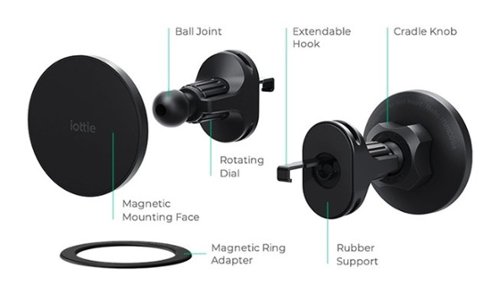 iOttie iTap 3 MagSafe Compatible Air Vent Car Mount with Magnetic Adapter Ring for Mobile Phones - Carbon Black HOW TO BUY