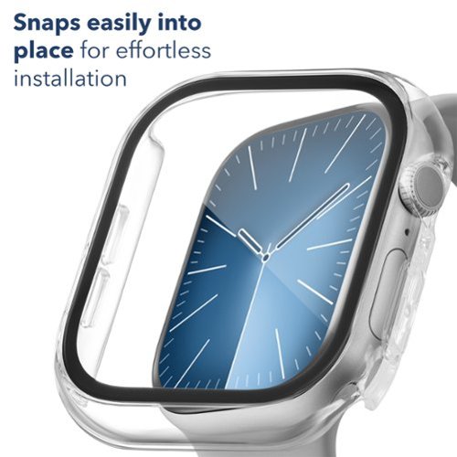 Insignia™ Bumper with Glass Screen Protector for Apple Watch 46mm - Black and Clear WORLDWIDE DELIVERY