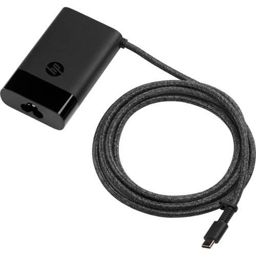 HP - 65W USB Type-C Laptop Power Charger 671R3AA#ABA - Black-Front_Standard 