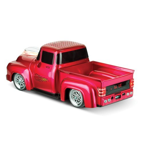 QFX Retro Truck Portable Bluetooth Speaker with Bass Radiator and LED Lights - Red BUY ONLINE