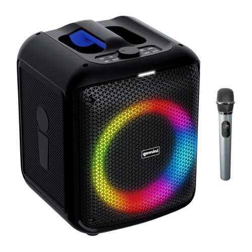 Gemini - GGO Series Portable Bluetooth TWS Karaoke Speaker with Lights, Microphone, Remote GGO-650L - Black-Front_Standard 