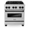 ZLINE - Autograph 30 in. Legacy Dual Fuel Range in Satin Steel & Black Accents (RASZ-SN-30-MB) - Stainless Steel-Front_Standard
