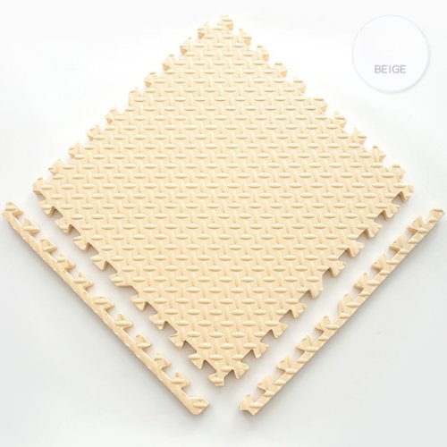 Auledio - Leaf pattern splicing creep pad 30 * 30 * 1.0cm foam floor puzzle sports pad, suitable for infants, classrooms - Beige-Front_Standard 