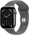 Apple Watch Series 11 (GPS+Cellular) 46mm Titanium Case with Stone Gray Sport Band - S/M - Natural (AT&T) - (2025)-Front_Standard
