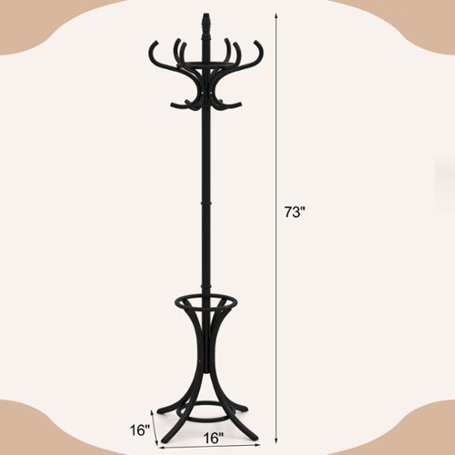 Gymax 73'' Freestanding Coat Hanger Stand Coat Rack w/ Umbrella