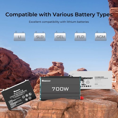 Renogy 700W 12V Pure Sine Wave Inverter - Black GLOBAL SHIPPING
