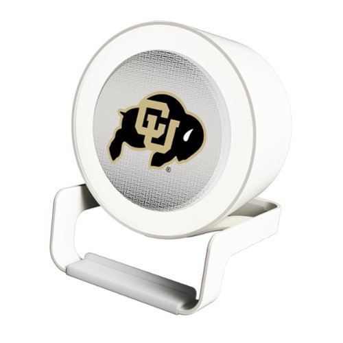 Keyscaper - Colorado Buffaloes Linen Print Nightlight Charger & Bluetooth Speaker - White-Front_Standard 
