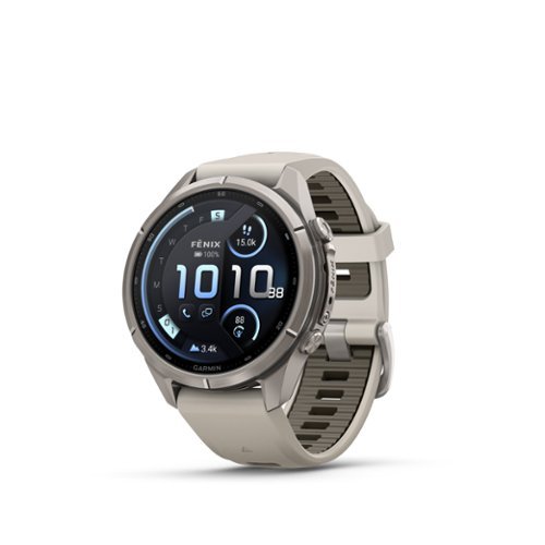 Garmin - fēnix 9 Pro - inReach AMOLED GPS Smartwatch 43 mm Titanium - Fog Gray/Dark Sandstone Silicone Band - (2026)