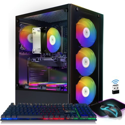 STGAubron - Gaming PC Computer Desktop, Ryzen5 2600 up to 3.9Ghz, GeForce RTX 2060 6G Graphics, 16G DDR4, 512G SSD, WIN11H - Black-Front_Standard 