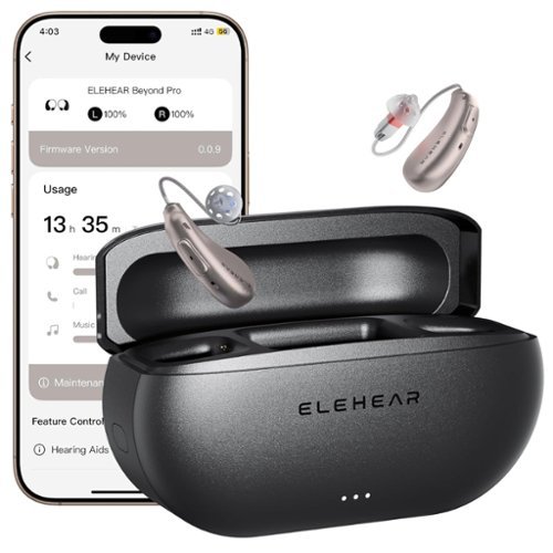 Elehear - Beyond Pro OTC Hearing Aids with VOCCLEAR 2.0 AI Speech Enhancement, Music Mode, Tinnitus Masking, Bluetooth 5.3 - Champagne-Front_Standard 