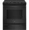 GE - 5.3 Cu. Ft. Slide-In Electric Convection Range with Self-Steam Cleaning, Built-In Wi-Fi, and No-Preheat Air Fry - Black on Black-Front_Standard
