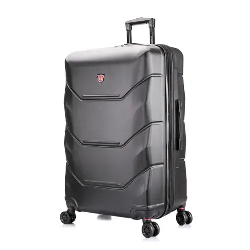 Front. DUKAP - Zonix Lightweight Hardside Spinner Luggage 30" Luggage - BLACK.