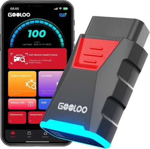 GOOLOO - DS100 OBD2 Scanner, Bluetooth All System Diagnostic Code Reader for iOS/Android, 6 Maintenance, Battery Test-Front_Standard 