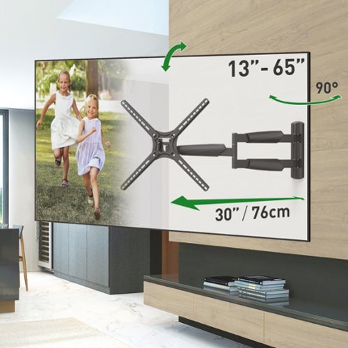 Barkan - 13 to 65 in. Articulating/Extending Arm 4 Movements TV Wall Mount - Black-Front_Standard 
