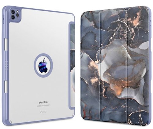 DTTO - Case​ for iPad Air 13" (M2/M3) and iPad Pro 12.9" (3rd/4th/5th/6th Gen) ,Smooth Matte Back,TPU Shockproof Frame - Dusk Marble-Front_Standard 