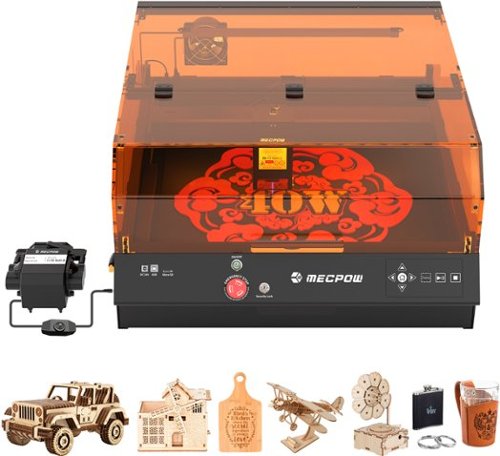 Mecpow - X4 Pro Dual Laser Engraver, 40W & 20W, Air Assist & 30000 mm/min, Camera & Led Lights, Enclosed Cutter for Acrylic Wood-Front_Standard 
