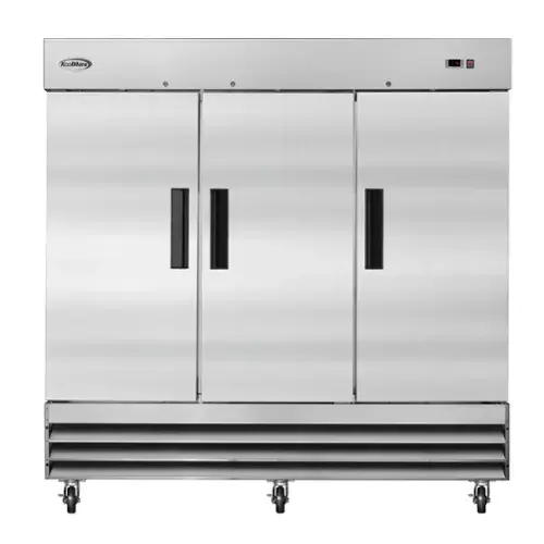 Front. Koolmore - 82 in. Commercial Stainless Steel Three-Door Reach-In Freezer 72 cu ft. RIF-3D-SS - Stainless steel.