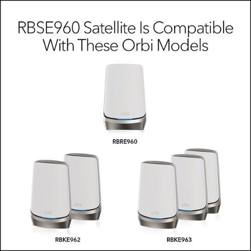 NETGEAR Orbi 960 Series AXE11000 Quad-Band Mesh Wi-Fi 6E Satellite, 1-pack Add On Only - White GLOBAL SHIPPING